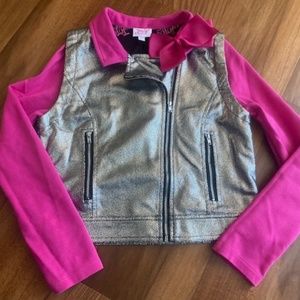 JOJO SIWA GIRLS METALLIC ZIPPERED BOW JACKET